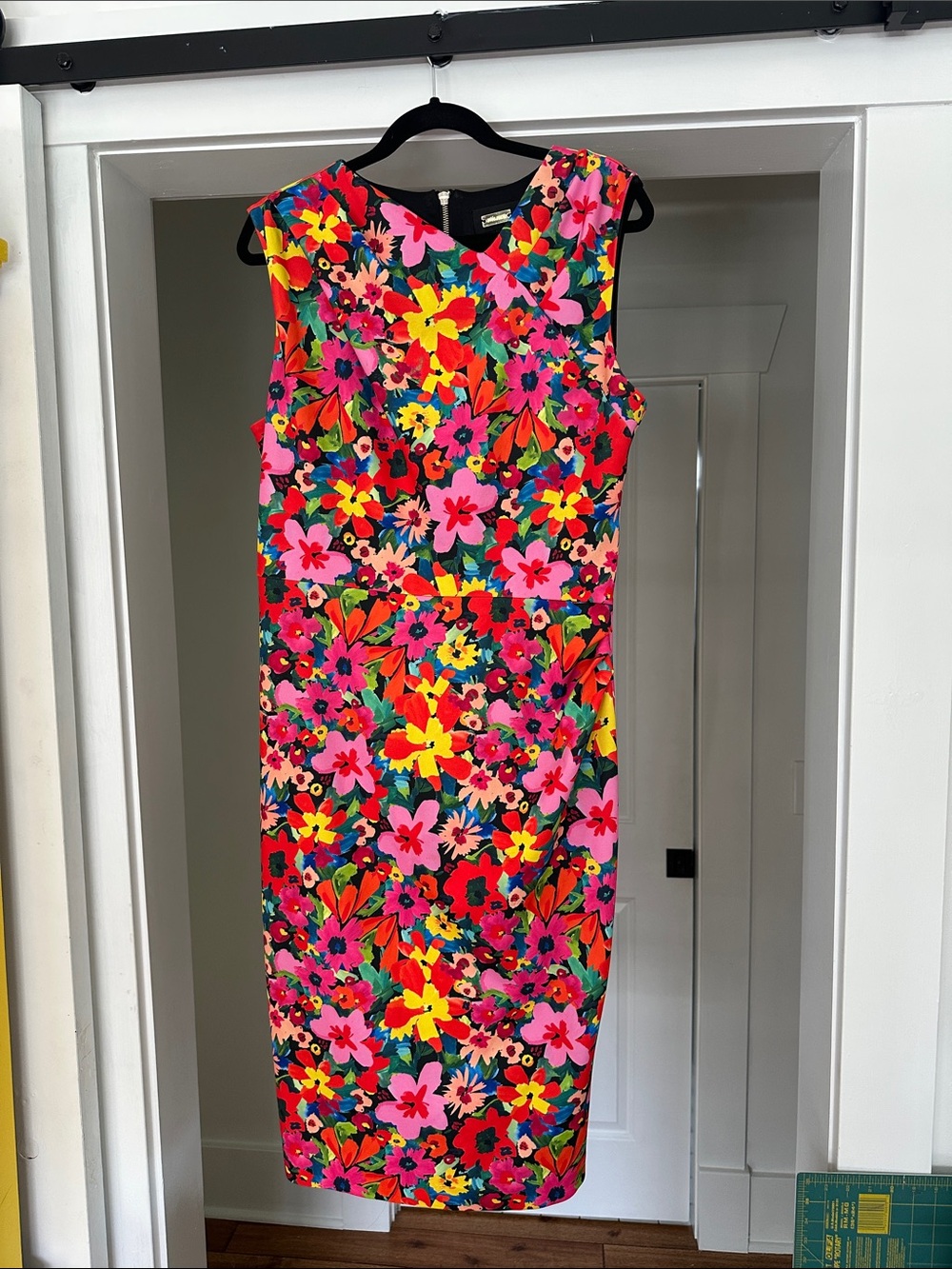 Alexia Admor Bold Floral Midi Dress in Pink, Yellow, Green